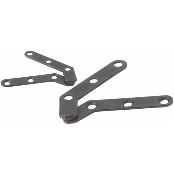 High-quality angled pivot door hinges in statuary bronze finish, sold in a 2 pack for durable door installation.