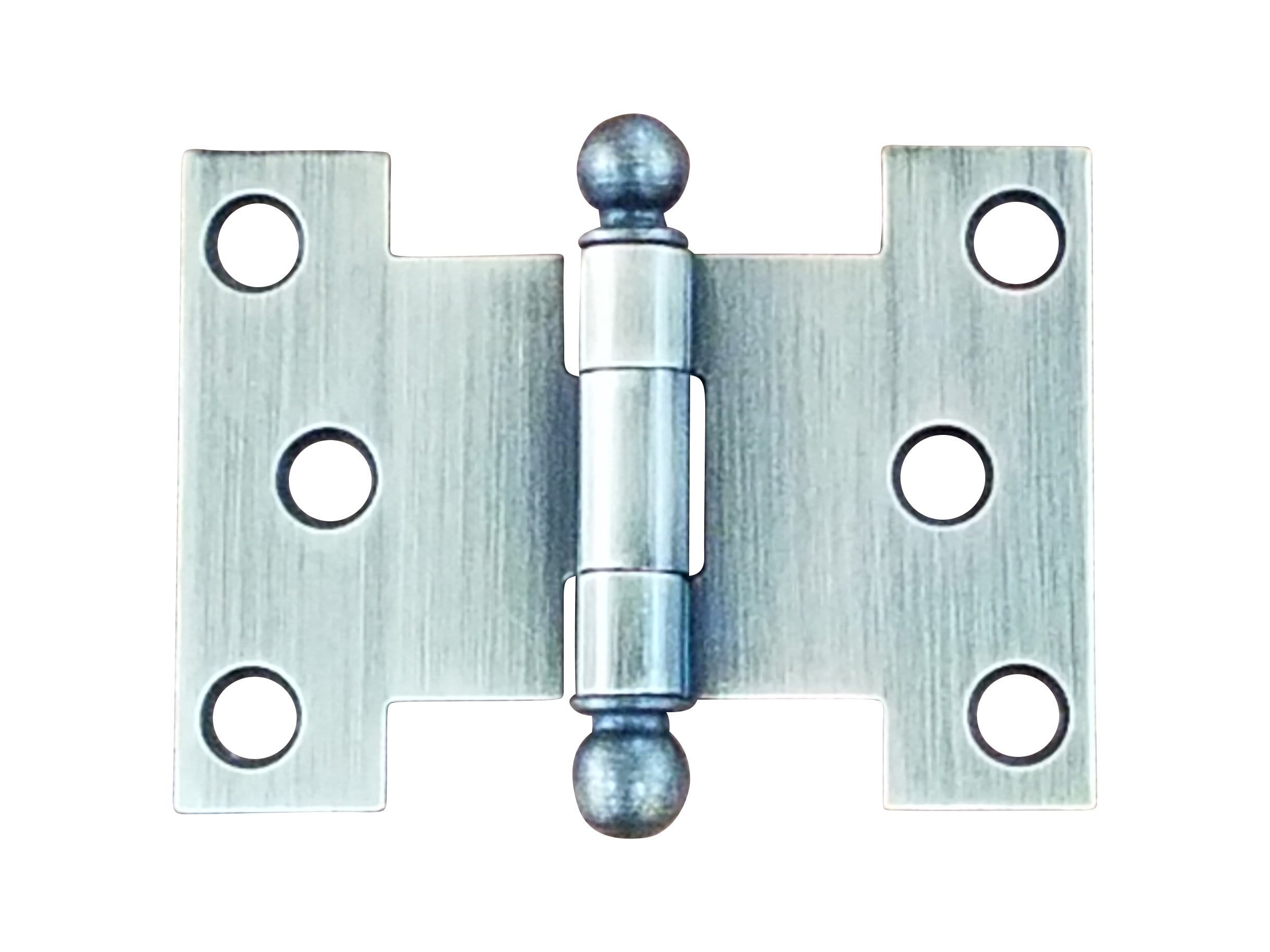 Antique brass wide throw parliament hinges available in multiple sizes, sold in two packs for durable door applications.