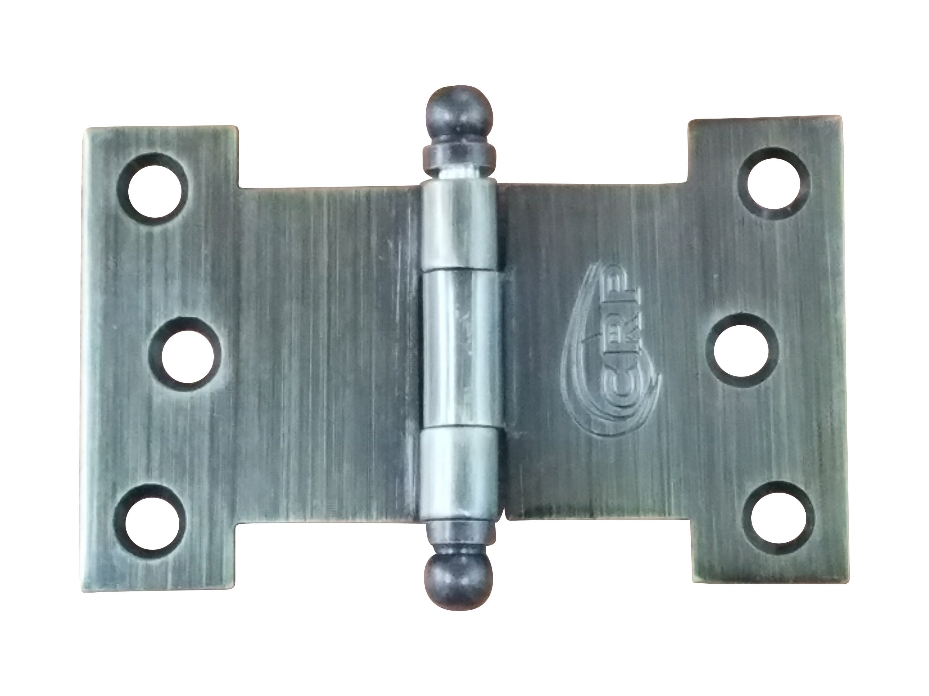 Antique brass wide throw parliament hinges available in multiple sizes, sold in two packs for versatile use.