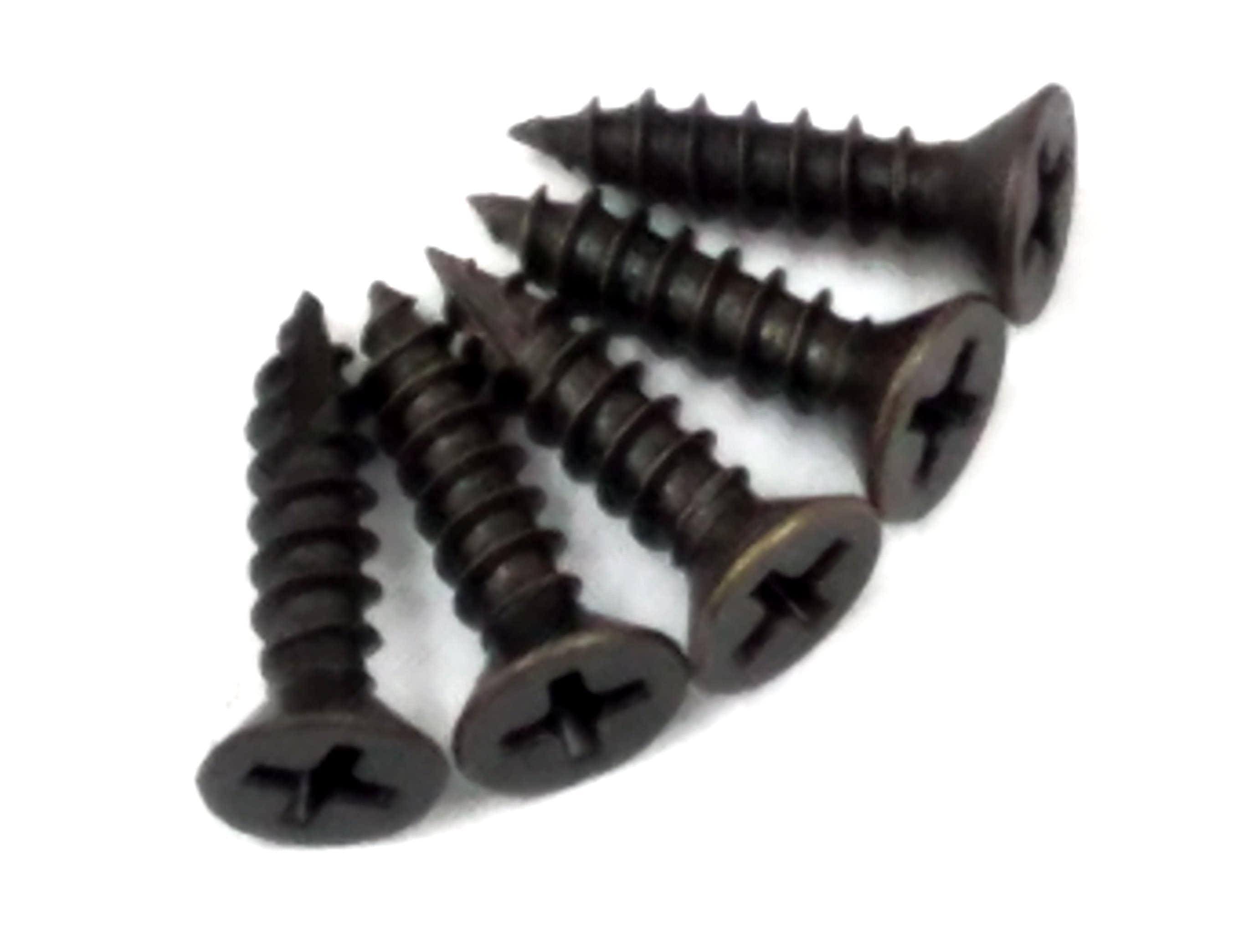 Antique brass fly cut wood screws for door hinges, #9 size, 3/4 inch, ideal for secure fastening.