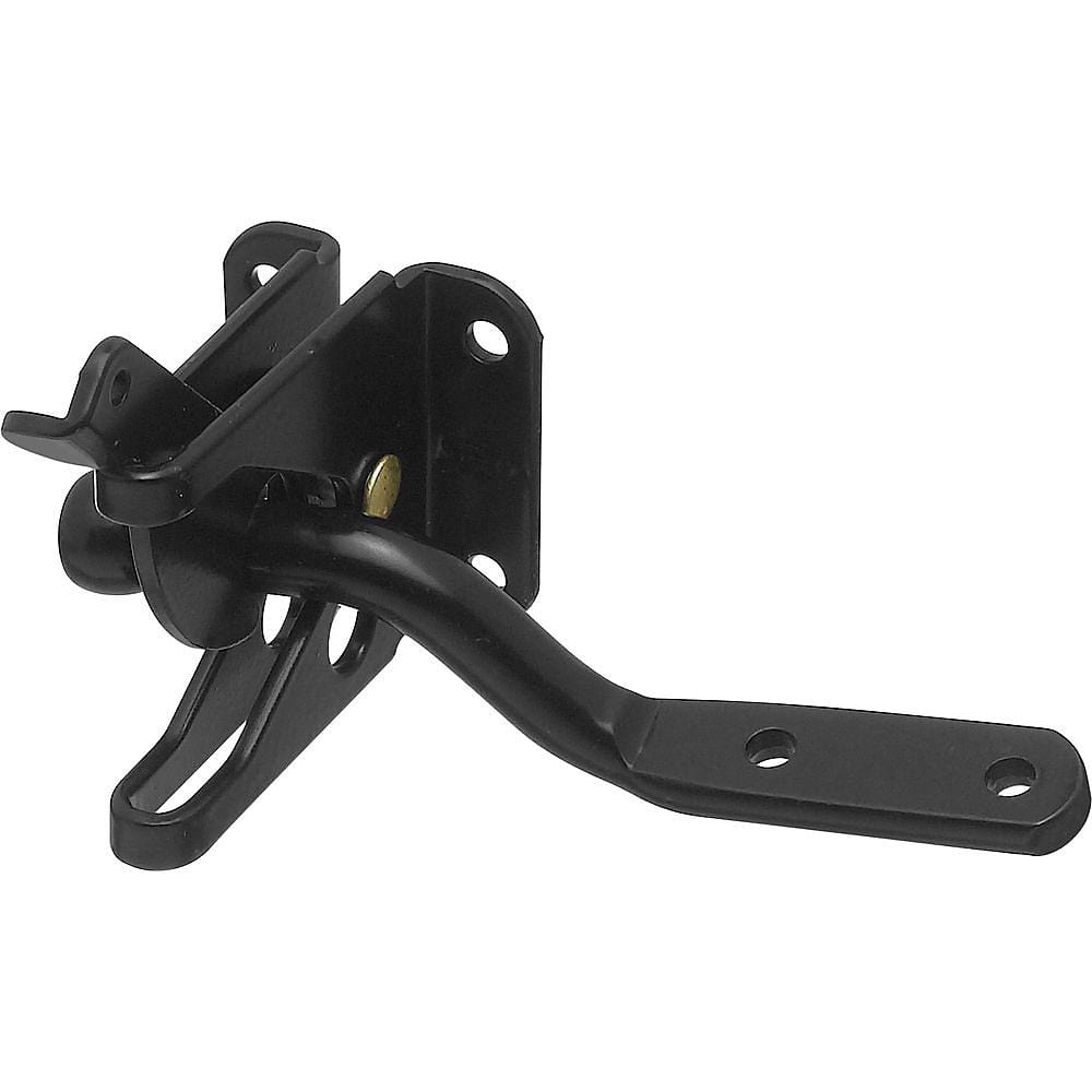 Automatic gate latch in various finishes, designed for secure gate closure, sold individually for easy installation.