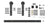 Barn Door Hinges / Hardware Kit - Face Mount Straight Strap Wheel - 8' Foot Rail Length - Matte Black Finish