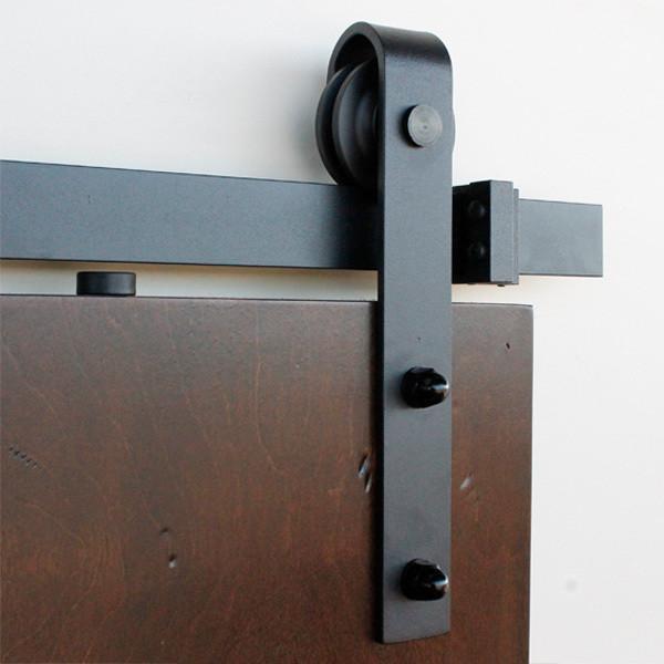 Barn Door Hinges / Hardware Kit – Slade Style For Doors 30” Inches To 48” Inches Wide – Black Finish