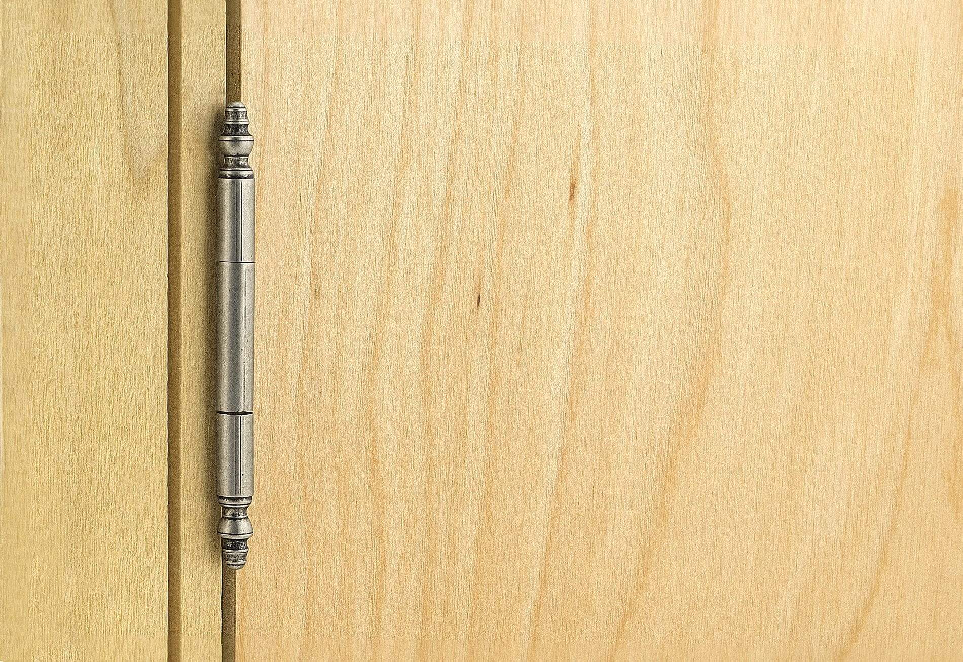 Classic brass bifold hinge displayed on a wooden surface, available in multiple finishes and sold individually.