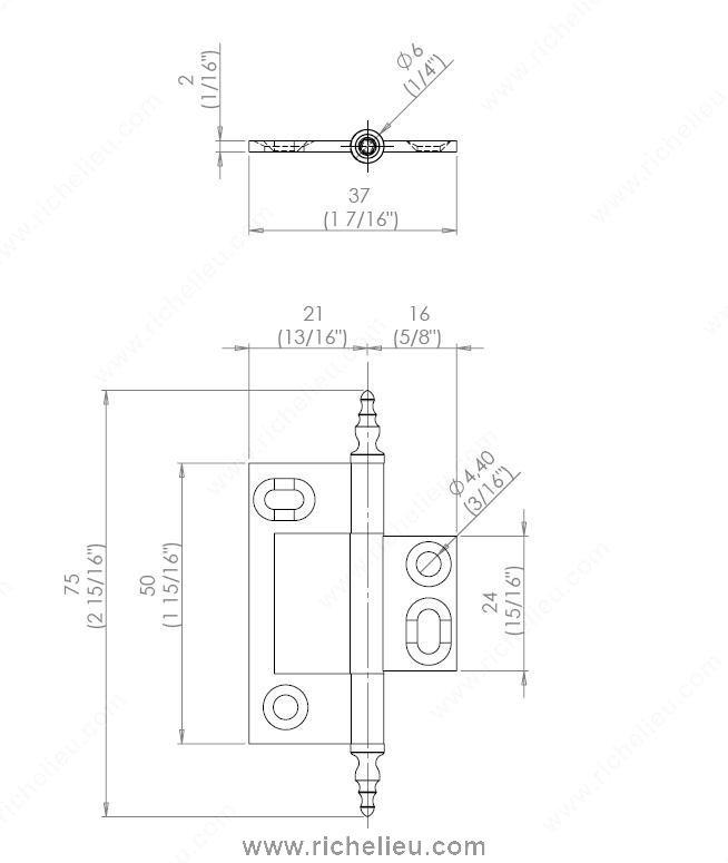 Bifold Hinges - Classic Brass Bifold Hinge - Multiple Finishes Available - Sold Individually