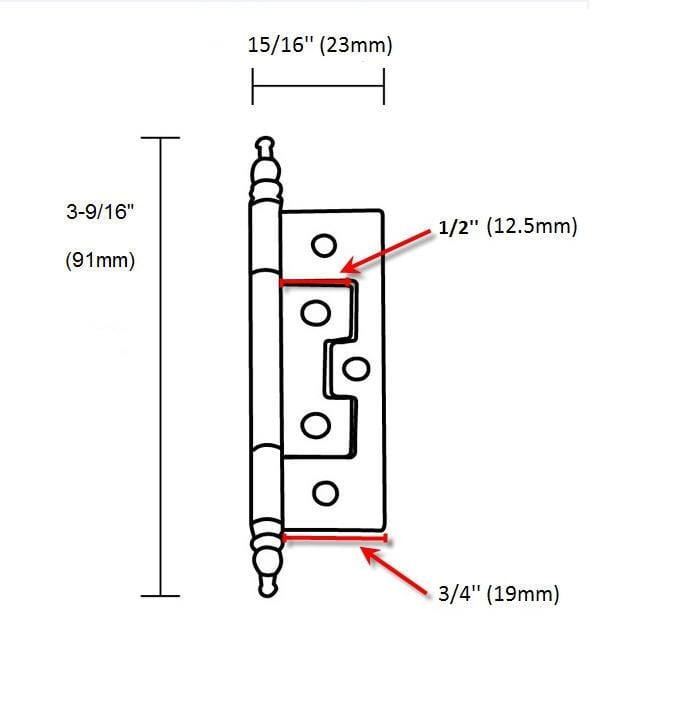 Bifold Hinges - Classic Metal Bifold Hinge - Multiple Finishes Available - Sold Individually