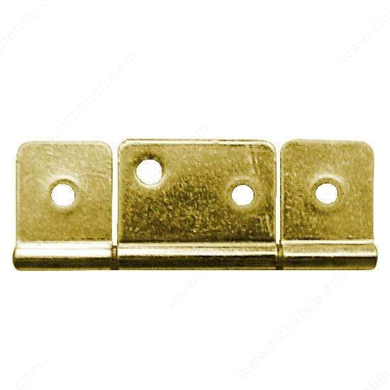 Three leaf bifold hinge in brass finish, ideal for doors and cabinets, sold individually for versatile applications.