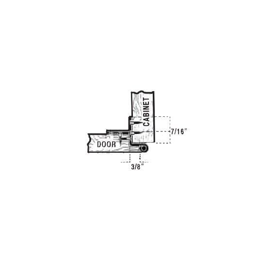 Bifold lipped door hinge for 3/8" overlay, high-quality steel, 2 inches long, statuary bronze finish, sold individually.