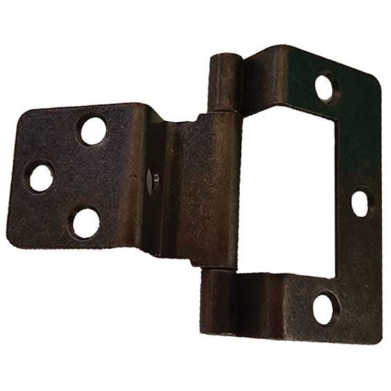 Bifold lipped door hinge in statuary bronze finish, 2 inches long, made of high-quality steel, sold individually.