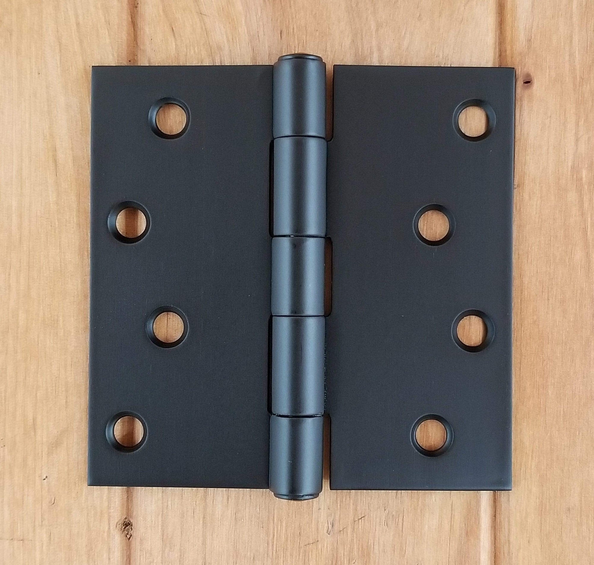 Black Stainless Steel Hinges Residential Hinges - 4" Square - Highly Rust Resistant - 3 Pack