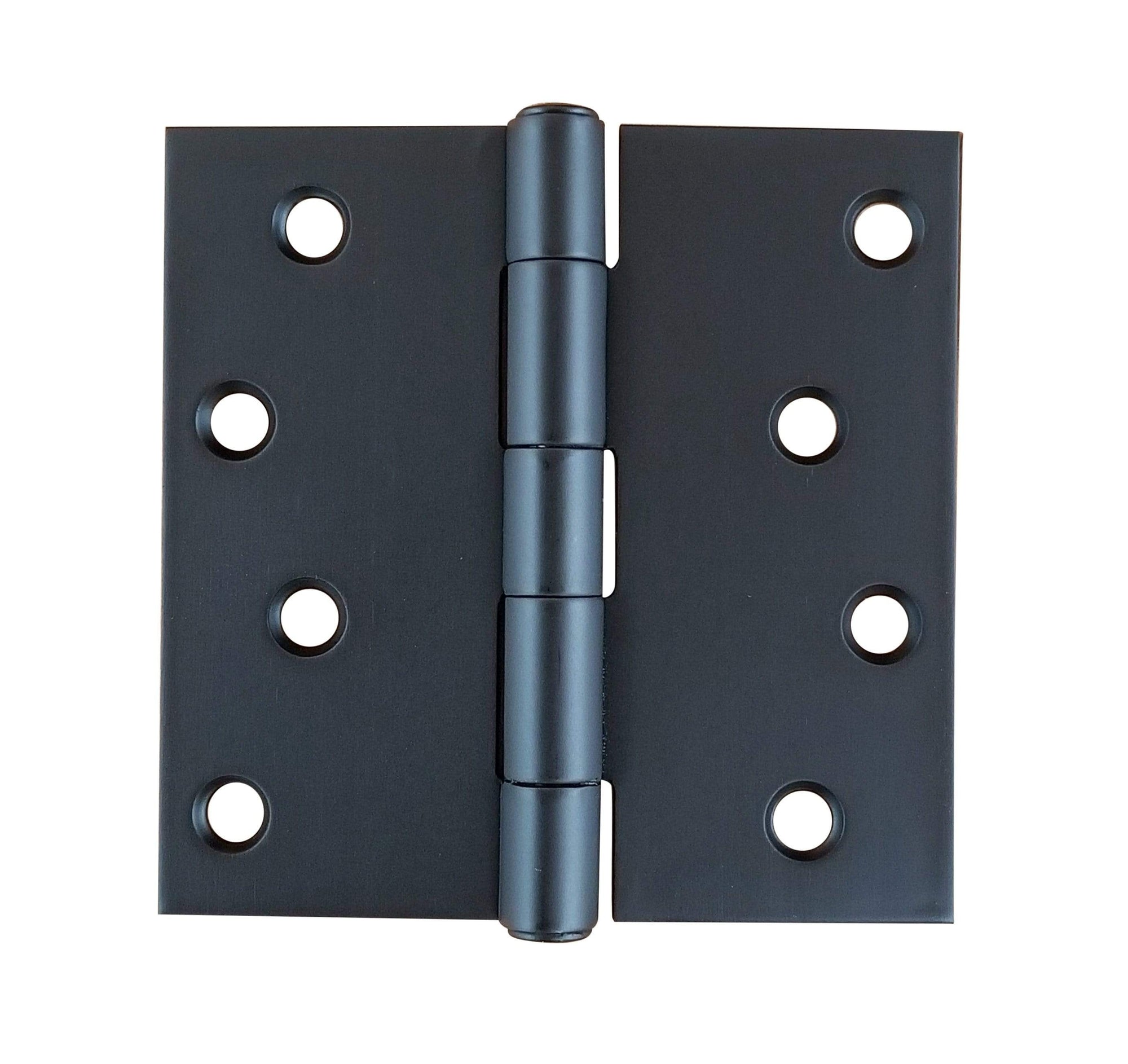 Black Stainless Steel Hinges Residential Hinges - 4" Square - Highly Rust Resistant - 3 Pack
