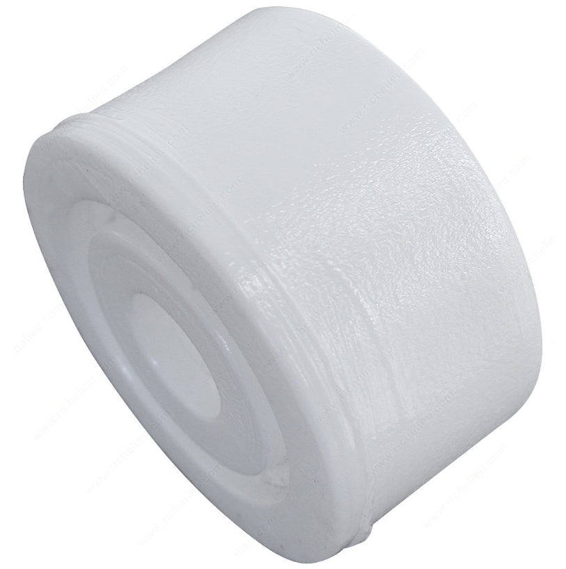 White Blum standard cabinet side spacer designed for optimal cabinet alignment and stability, sold individually.