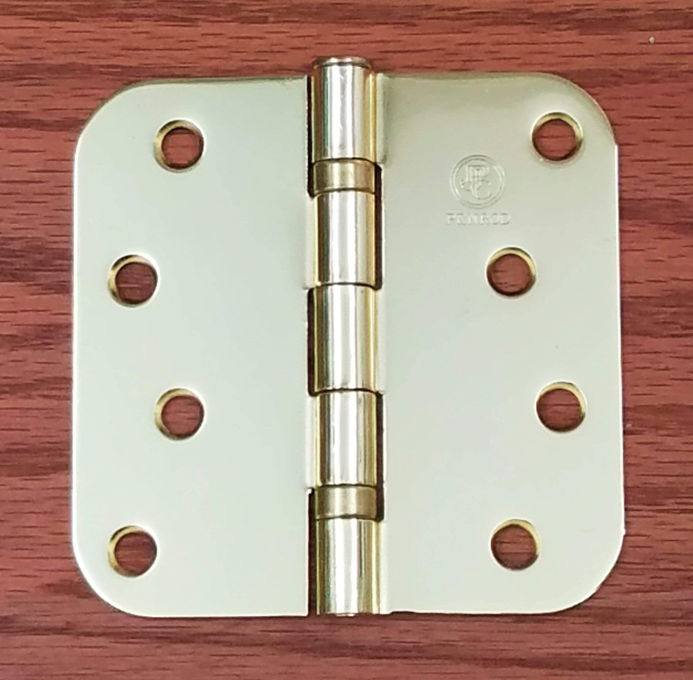 Residential Penrod ball bearing hinges, 4-inch with 5/8-inch radius corner, available in multiple finishes, 3-pack.