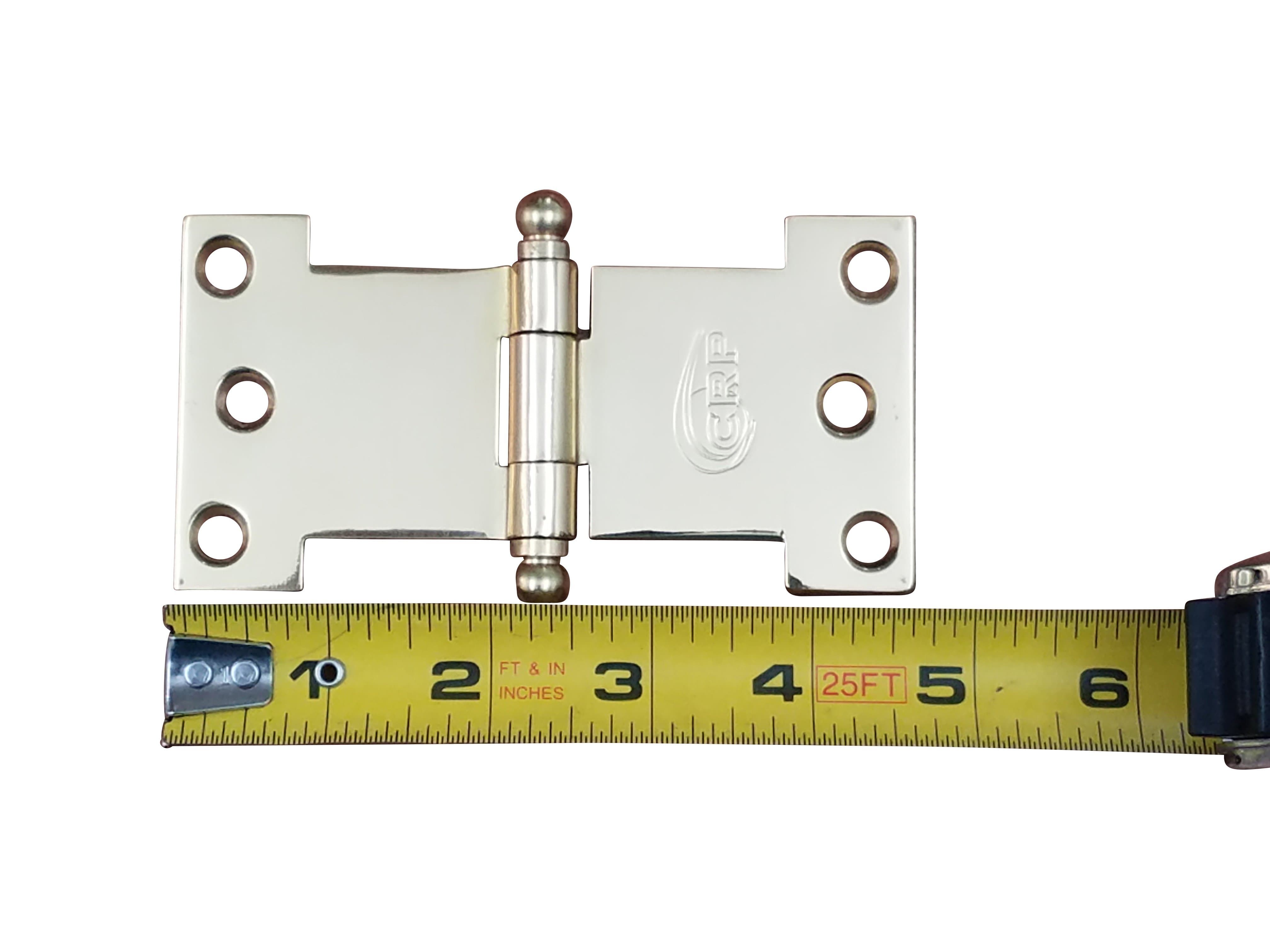Bright brass wide throw parliament hinges in various sizes, available in two packs for doors and cabinets.