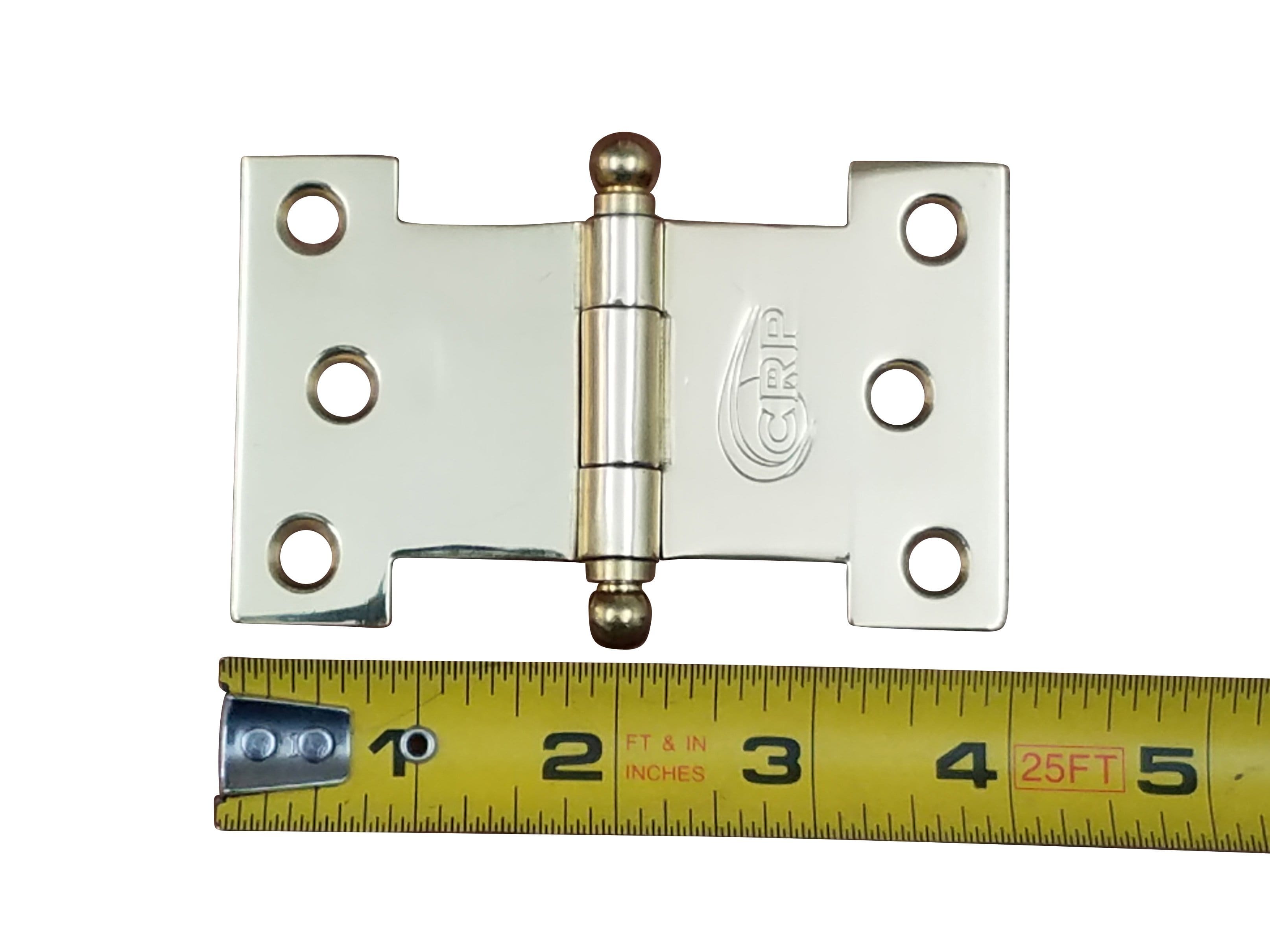 Bright brass wide throw parliament hinges available in multiple sizes, sold in two packs for versatile applications.