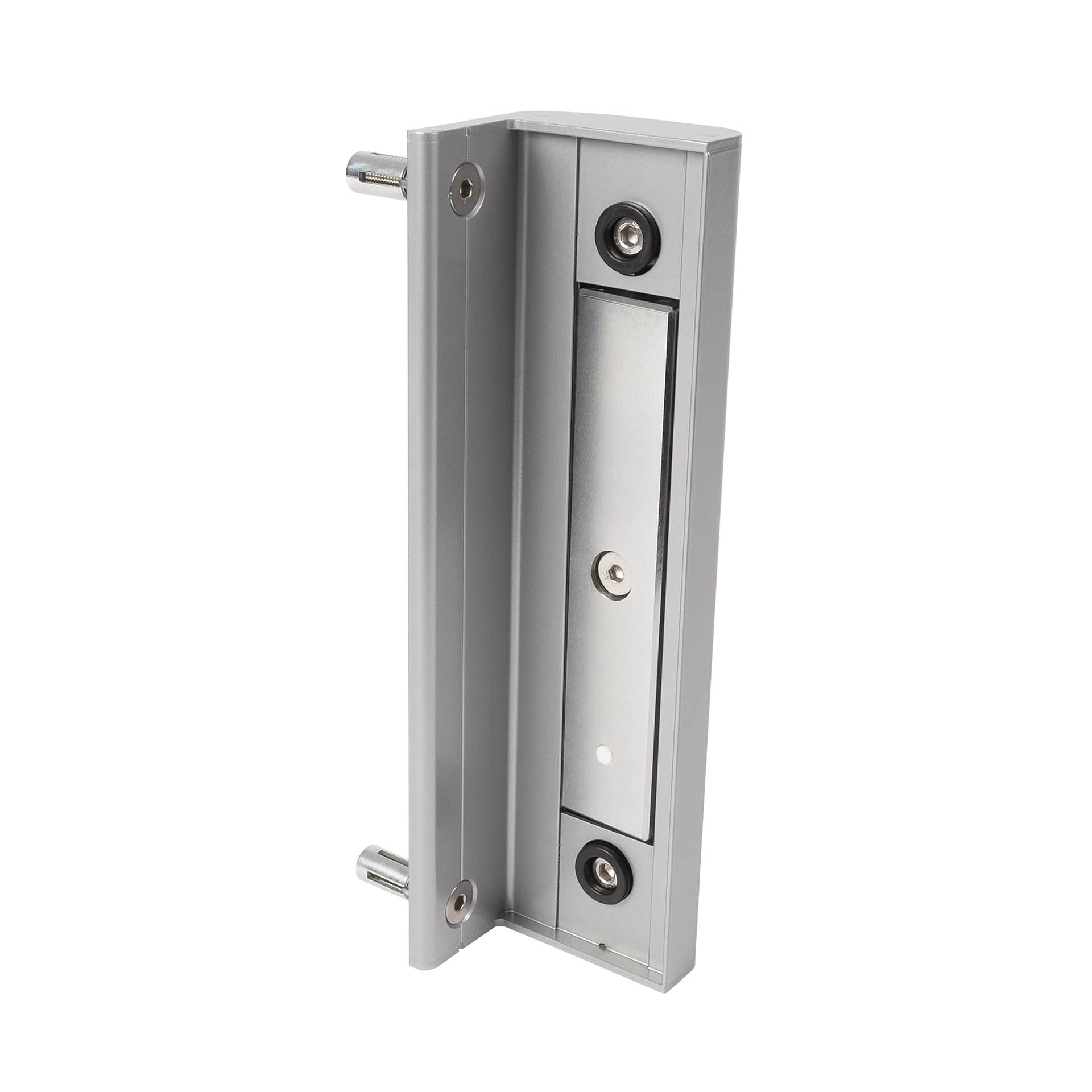 Built-in electromagnetic lock for swing gates, available in multiple finishes, sold individually for secure access control.