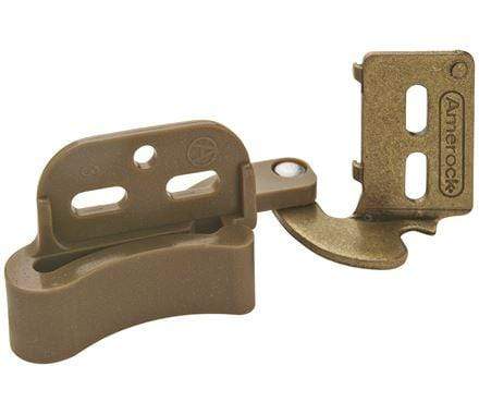 Self-closing partial wrap concealed cabinet hinges in white, 1/2 inch overlay, 1 7/8 x 7/8 inches, 2 pack.