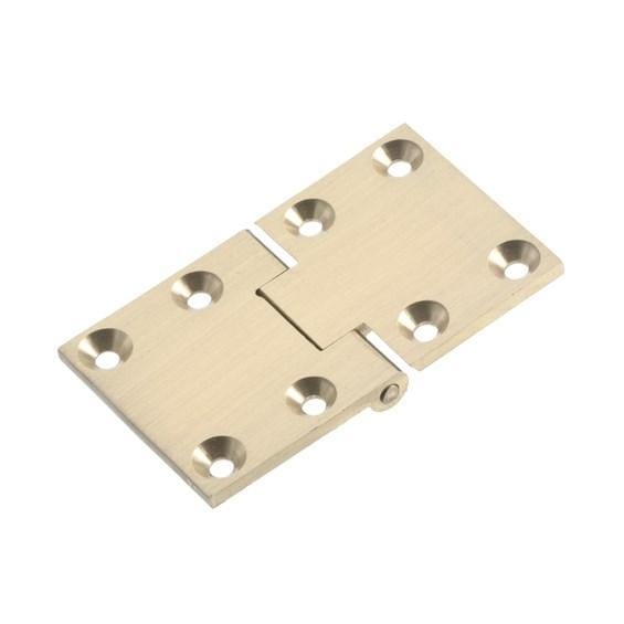 Solid satin brass butler tray hinge with multiple sizes and square or round ends, sold individually for versatile use.