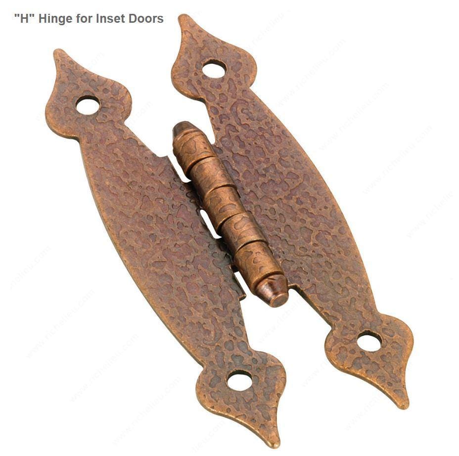Butterfly Hinges - Butterfly Hinges - H Hinge For Inset Cabinet Doors - Multiple Finishes Available - 2 Pack