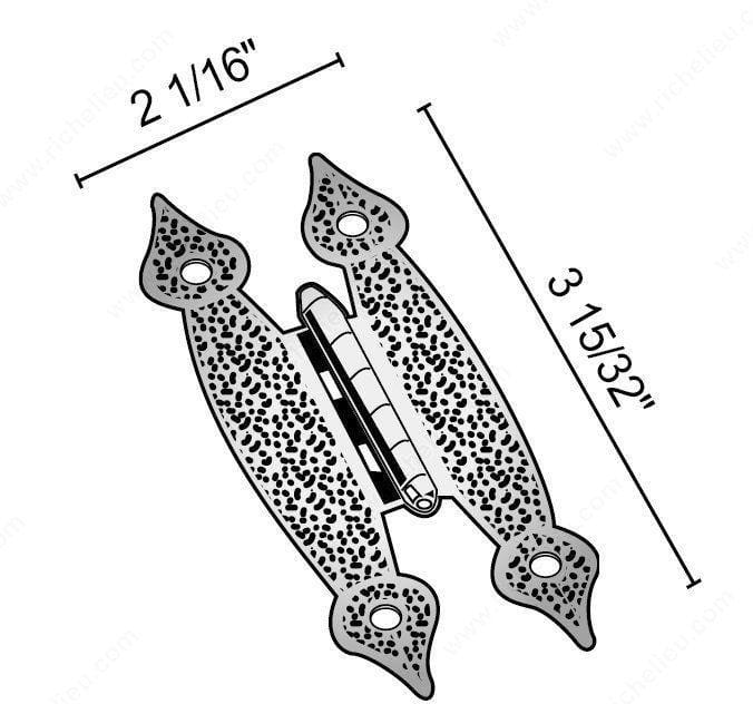 Butterfly Hinges - Butterfly Hinges - H Hinge For Inset Cabinet Doors - Multiple Finishes Available - 2 Pack
