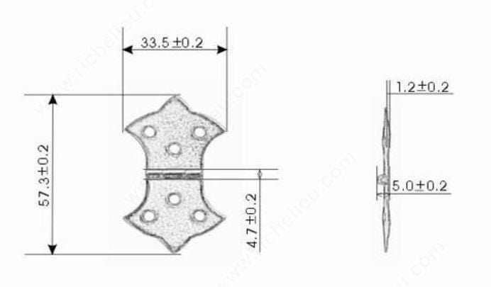 Butterfly Hinges - Butterfly Hinges - Decorative Cabinet Hinges - Brass Finish - 2 Pack