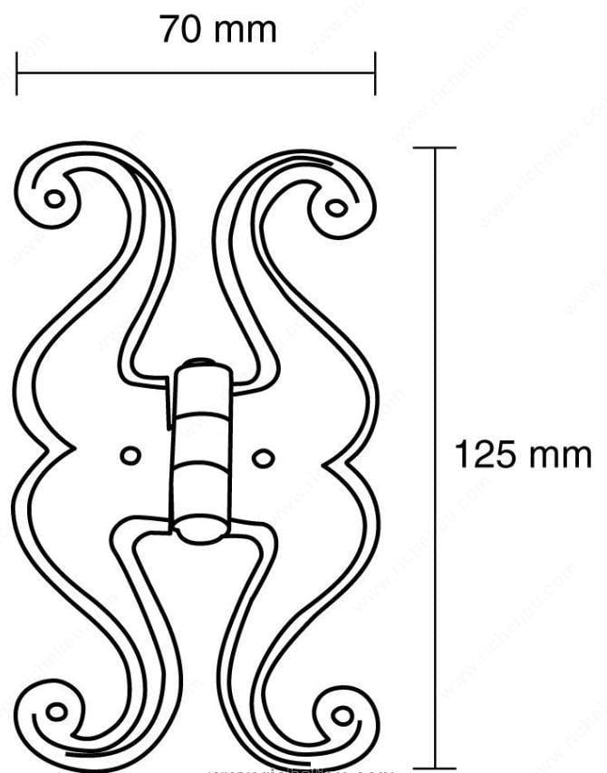 Butterfly Hinges - Butterfly Hinges - Forged Iron Rustic Hinges For Cabinets - Wrought Iron Finish - Multiple Sizes Available - Sold Individually