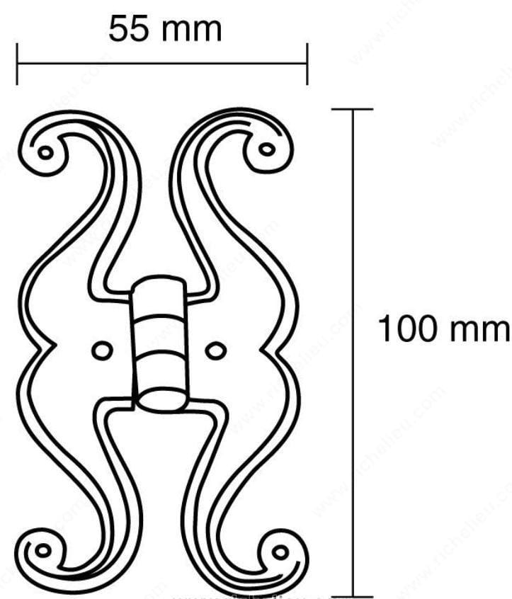 Butterfly Hinges - Butterfly Hinges - Forged Iron Rustic Hinges For Cabinets - Wrought Iron Finish - Multiple Sizes Available - Sold Individually