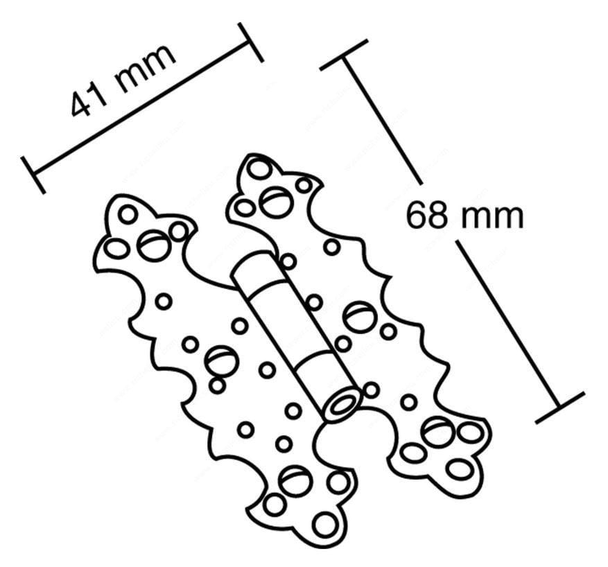 Butterfly Hinges - Butterfly Hinges - Traditional Metal Country Hinges For Cabinets - Anthracite Finish - Sold Individually