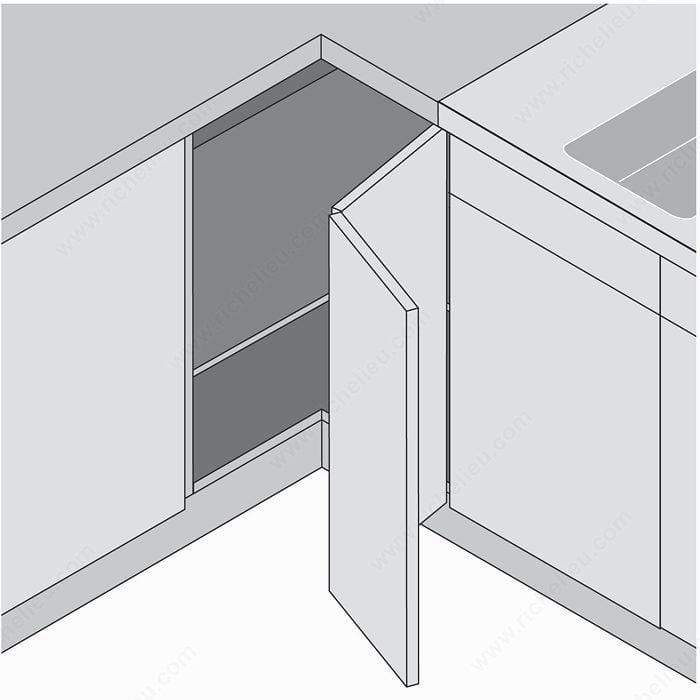 Clip top concealed cabinet hinges for bi-fold doors, allowing 60° opening, sold individually for easy installation.