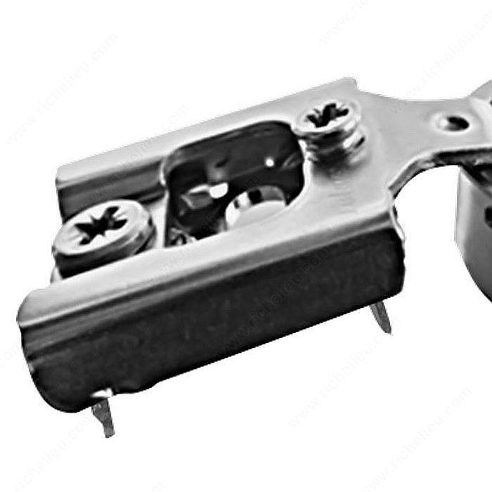 Compact Blumotion concealed cabinet hinge designed for 5/8" inch overlay with a 105° opening, sold individually.