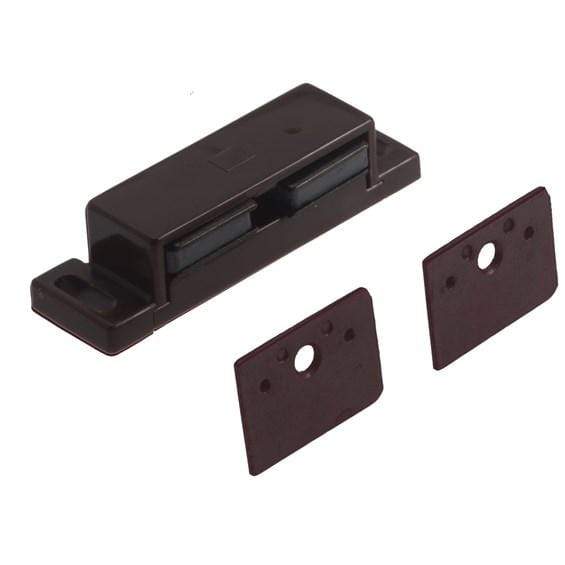 Cabinet Catch - Extra High Double Magnetic Catch - 2-3/4" Inches - Dark Brown Finish - Sold Individually