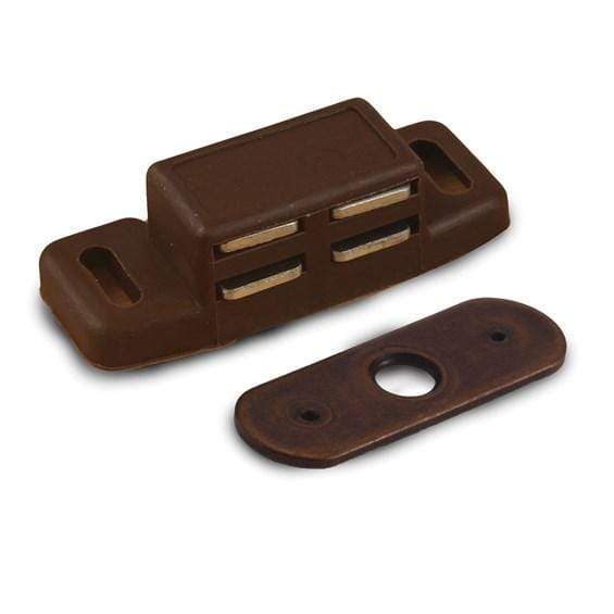 Cabinet Catch - High Rise Magnetic Catch - 1-7/8" Inches - Brown Finish - Sold Individually