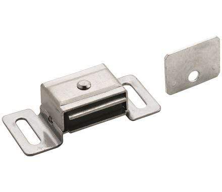 Cabinet Catch - Magnetic Catch - 2-5/16" Inches x 1-1/16" Inches - Aluminum Finish - Sold Individually