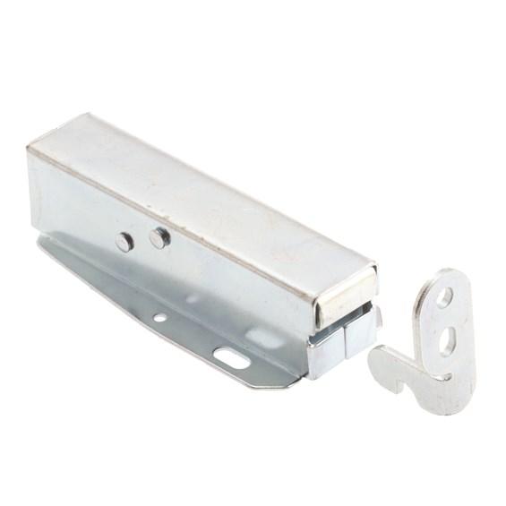 Zinc-finished cabinet catch, 3 inches by 1-3/8 inches, designed for easy push-to-open functionality. Sold individually.