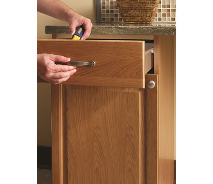 Cabinet door and drawer mounting template kit for knobs and pulls, adjustable from 3 inches to 128mm widths.