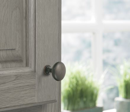 Edona Series cabinet knob, 1-1/4 inch, available in multiple finishes, enhancing modern cabinetry with style.