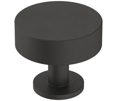 Cabinet Knobs - Radius Series - 1-1/4" Inch - Stainless Steel - Matte Black Finish - Sold Individually