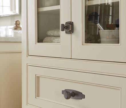 Highland Ridge cabinet latches in various finishes, 1-7/8 inch, enhancing cabinet functionality and style.