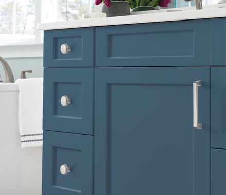 Blackrock Series cabinet pulls in various finishes, 5-1/16" center to center, sold individually for stylish cabinetry.