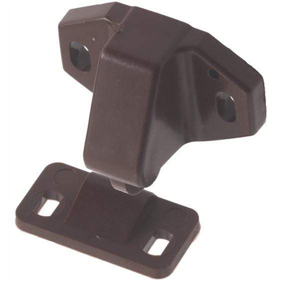 Nylon roller cabinet catch in multiple finishes, designed for secure cabinet door closure, sold individually.
