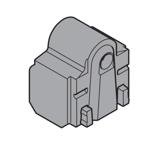 Cabinet hinge spacer designed for compact Blumotion hinges, ensuring proper alignment and functionality.