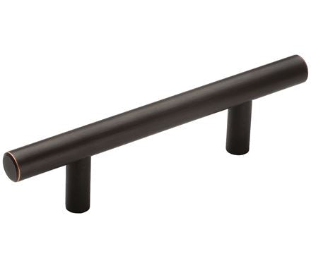 Sleek 3-inch bar pull cabinet handle available in multiple finishes for modern cabinetry. Ideal for stylish upgrades.