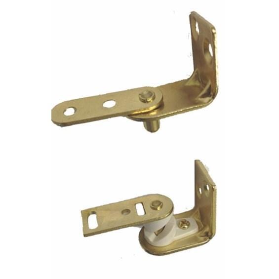 Brass finish double action café saloon door hinges available in multiple sizes, sold by set for easy installation.