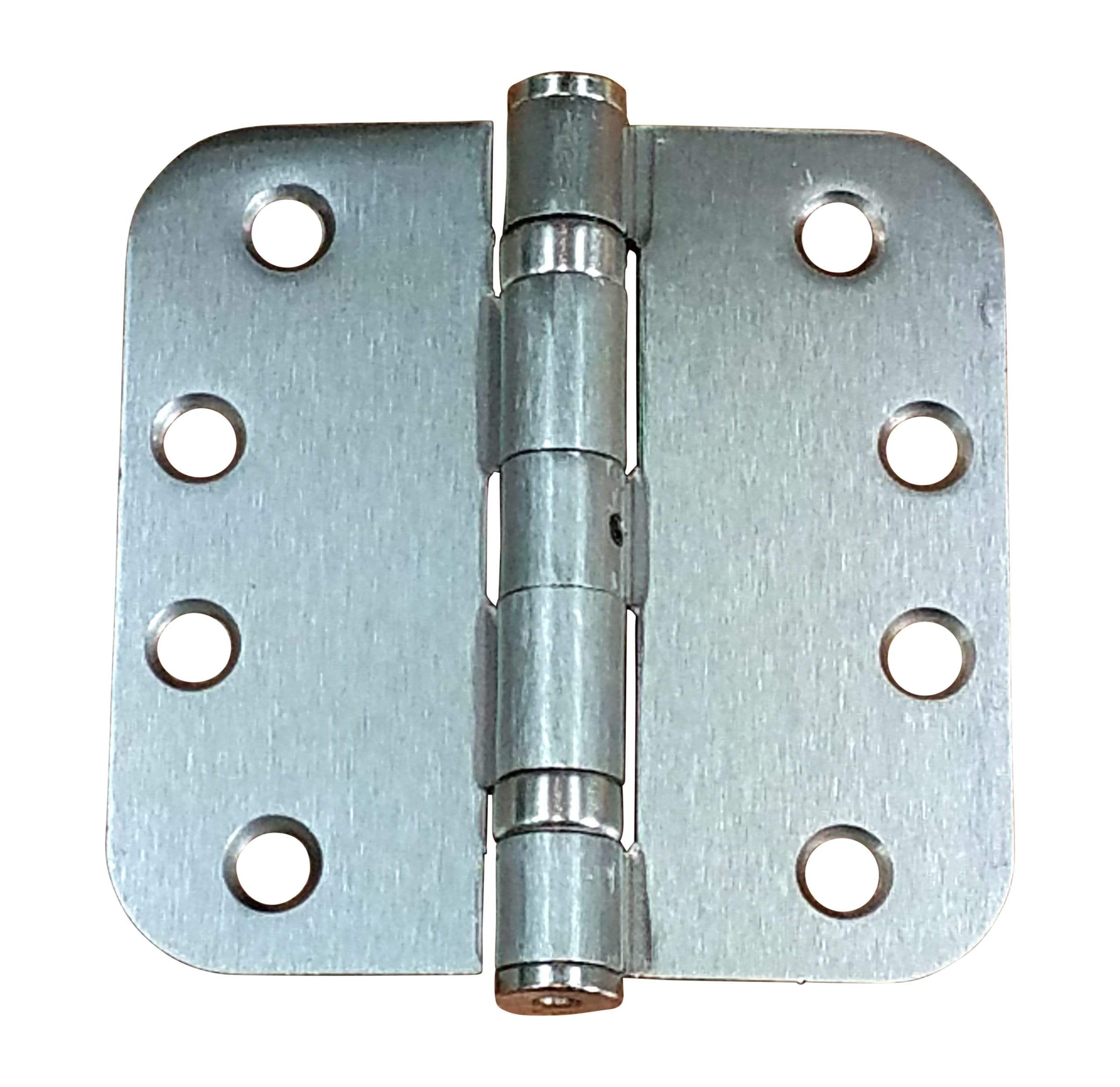 Commercial 4-inch ball bearing door hinge with 5/8-inch radius corners, available in multiple finishes, sold in pairs.