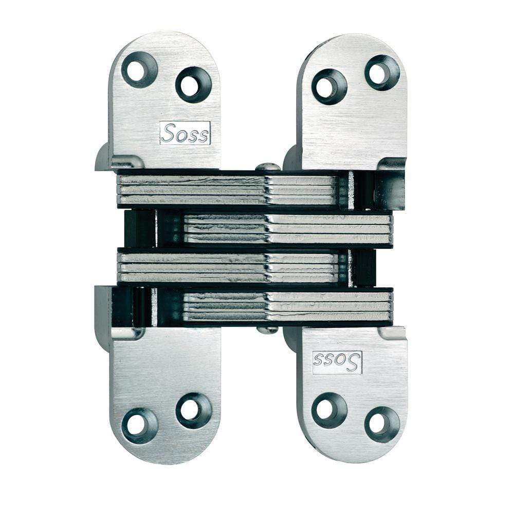 Concealed door hinge designed for 1-3/8 inch doors, 5-1/2 inch size, suitable for 2 inch minimum thickness, multiple finishes.