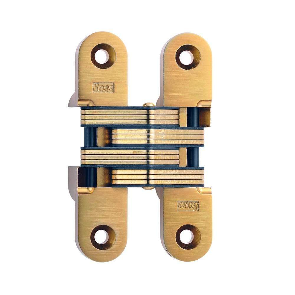 Concealed door hinge, 1 inch x 4-5/8 inch, for doors 1-3/8 inch thick, available in multiple finishes, sold individually.