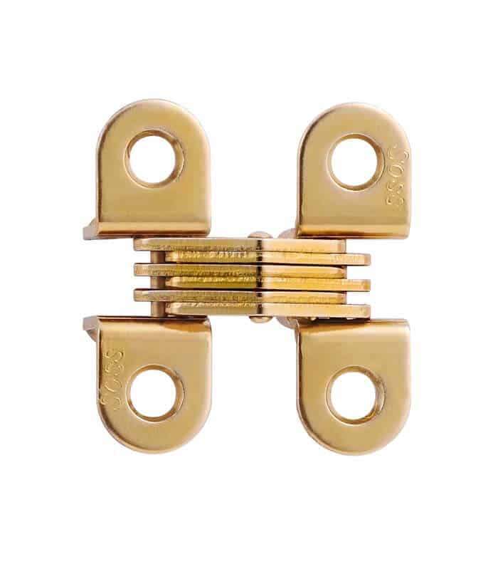Concealed hinge for doors, 1/2 inch x 1-33/64 inch, compatible with 11/16 inch thick doors, available in multiple finishes.