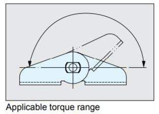 Constant torque hinge for cabinets, made of stainless steel, designed for smooth and controlled door movement.