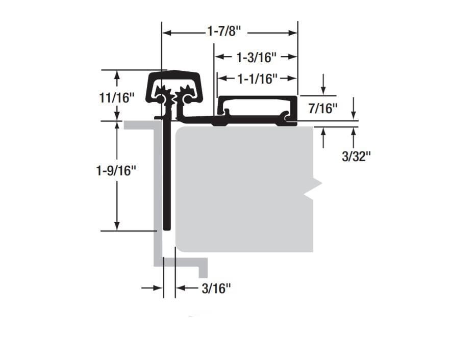 Heavy duty continuous geared hinge, 83 inches, aluminum with clear finish, designed for durability and smooth operation.