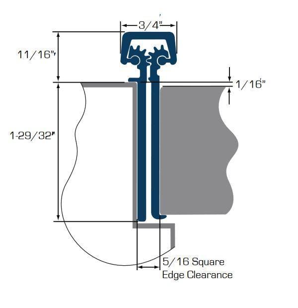 Heavy-duty continuous geared hinge, full mortise, 83 inches, aluminum, available in multiple finishes, detailed dimensions included.